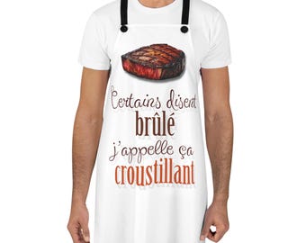 Delantal, delantal de cocina divertido, Brulée, crujiente, delantal humorístico, delantal de cocina, delantal de chef, regalo de cocina