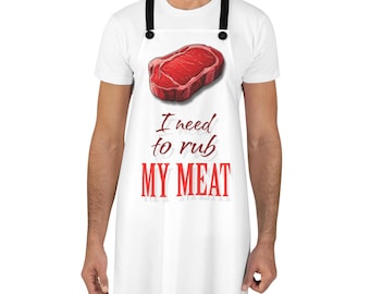 Kinky Apron for Naughty Cooks, Funny Meat Lovers Chef Apron, Carnivore Cooking Apron, Adult Humor Kitchen Attire, BBQ Apron Gift, Chef's