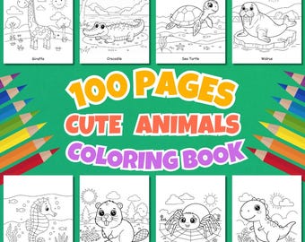 100 Cute Animals Coloring Pages for Kids, Animal Coloring Pages Printable, Coloring Pages Animals Coloring books, Animals Colouring Sheets