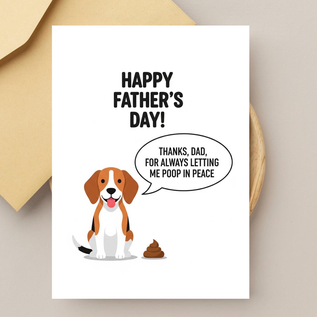 Cute Fathers Day Card Gifts For Dog Dad, Funny Father's Day Card Gift From Dog, Happy