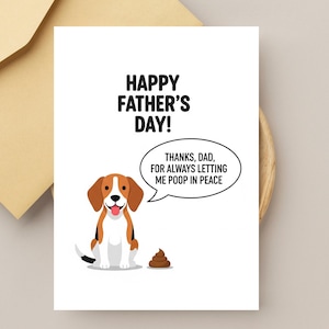 Lustiger Vatertagshund Karte druckbar, niedlicher Hund Digital Vatertag Geschenk Pdf, Daddy Tag Gruß Papa Karte, Hundeliebhaber Vatertagskarte