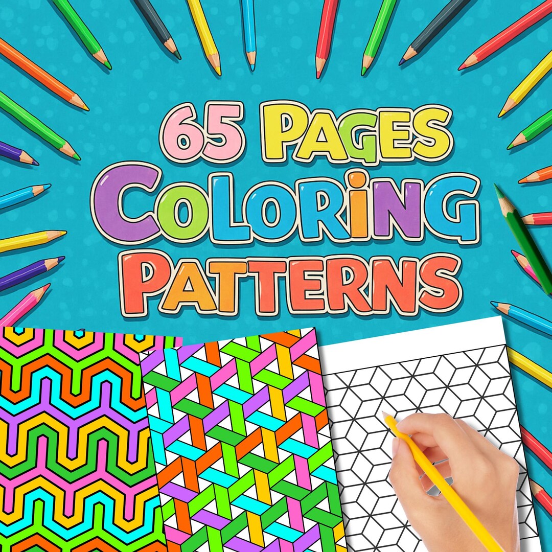 65 Simple Coloring Patterns for Adult, Geometric Coloring Patterns ...