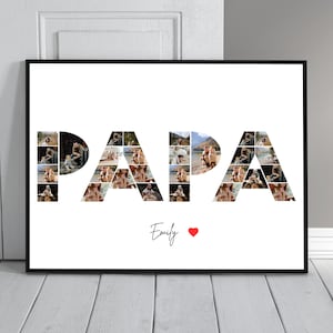 Cornice per collage di foto per la festa del papà, cornice per foto per la festa del papà, collage di foto modificabili, collage di foto per la festa del papà, idea regalo per stampe di regali per papà