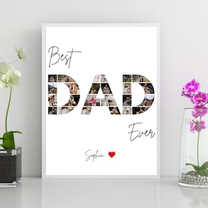 Cornice per collage di foto per la festa del papà, cornice per foto per la festa del papà, collage di foto modificabile, collage di foto per la festa del papà, idea regalo per il miglior papà di sempre