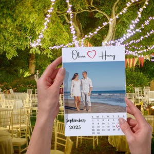 Convite para salvar a data do calendário de casamento, Salvar a data do casamento com foto, Modelo de convite para impressão, Cartão de casamento moderno e minimalista exclusivo