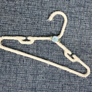 Set of 4 Shabby Chic/Vintage Look Fabric Wrapped Toddler Hangers with Rosettes