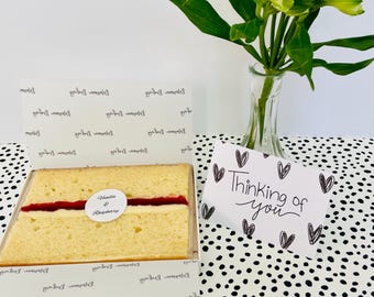 Cake slice, Cake by post, Letterbox cake, Birthday cake, Handmade cake, Personalised gift, Birthday gift by post.
