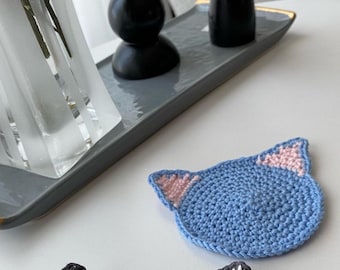 Crochet Cat Coaster Pattern, Drink (PDF Pattern Coaster)