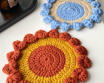 Crochet Coasters Pattern: Easy US Terms Tutorial (Digital PDF)