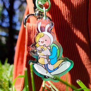 Fiona and Cake from Adventure Time acrylic keychain