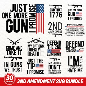 Paquete SVG de la Segunda Enmienda / Derechos Patrióticos de Armas, Bandera Estadounidense (Descarga Digital)