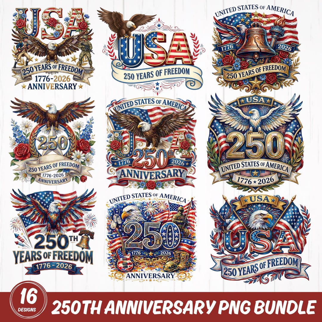 USA 250th Anniversary PNG Bundle | Patriotic Eagle Statue Liberty | 4th ...