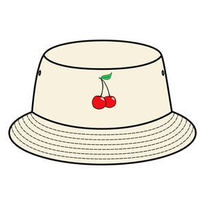 Cherry Embroidered Bucket Hat - Trendy Summer Accessory