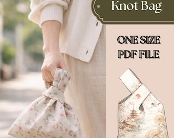 Japanese Knot Bag Sewing Pattern | Reversible DIY Handbag (PDF Download)