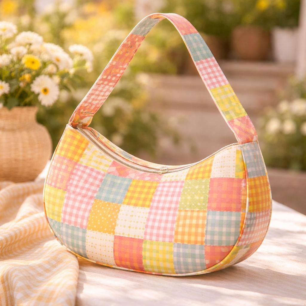 Crescent Bag Sewing Pattern | Beginner Friendly Shoulder Bag (A4