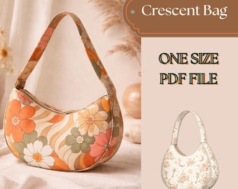 Crescent Bag Sewing Pattern | Beginner Friendly Shoulder Bag (A4 PDF, US-Letter)