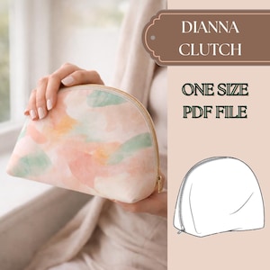 Wzór na kopertówkę Dianna w formacie PDF | Samouczek wykonania kopertówki z zamkiem błyskawicznym | Prosta torebka DIY dla początkujących | Natychmiastowe pobranie