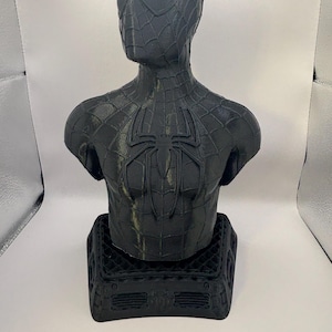 Black Symbiote Spider Bust - 10&quot; 3D printed display figurine