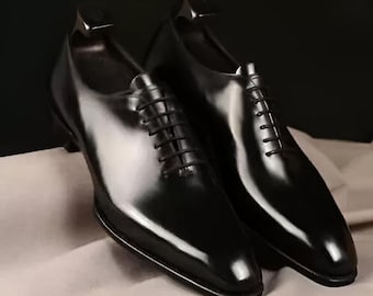 Zapatos Oxford de piel de becerro hechos a mano / Zapatos de vestir clásicos / Regalo de boda