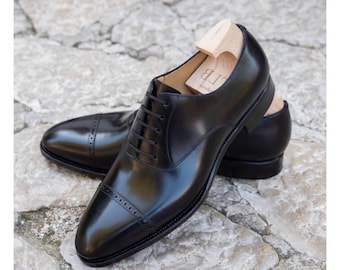 Zapatos Oxford de piel de becerro hechos a mano - Zapatos de vestir personalizados, regalo de boda