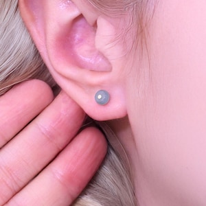 Green Jade Stud Earrings by Minimalist Jade, Birthstone Jewelry, Classic Dainty Mint Green Earrings, Gemstone Jade Jewelry, Gift for Her