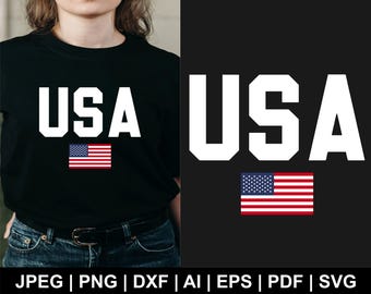 Usa Svg, American Svg, Usa Flag Svg, Fourth Of July Svg, Patriotic Day Svg, T Shirt Design, Clipart, Gift For Her, Png Cut Files Cricut