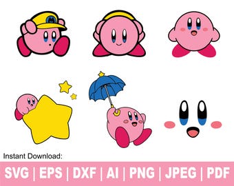 Kirby Game SVG Bundle: Cricut Cut Files, Clipart, Sublimation (Digital Download
