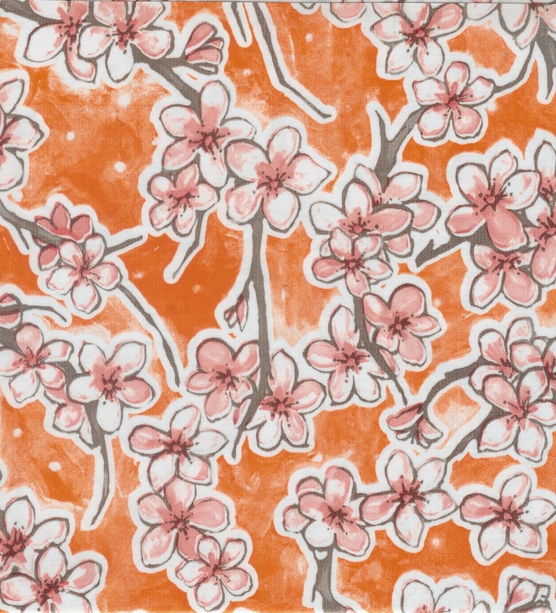 Fuji on Orange Oilcloth