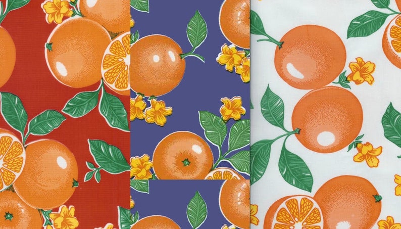 Oranges Oilcloth Yardage image 1