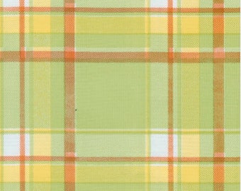 Scot Plaid Orange Oilcloth, Full Bolt of 12 Yards