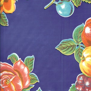 Limones on Blue Oilcloth Full Bolt of 12 Yards