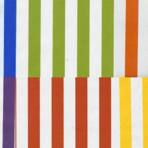 Colorful Stripes Oilcloth Yardage