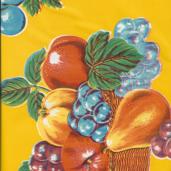 Limones on Yellow Oilcloth, Yardage