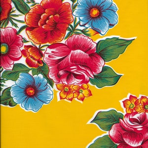 Lady Bird on Yellow Oilcloth Yardage