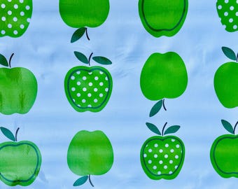 Oilcloth Tremso Lime Green Apples with Dots Full Bolt of 12 Yards