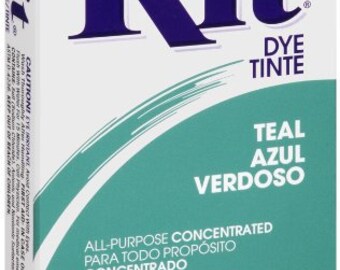 Rit Dye Teal Azul Verdoso Dry Powder All Purpose Fabric Dye 1.12 ounce Concentrated