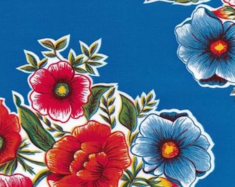Lady Bird on Blue Oilcloth, Yardage