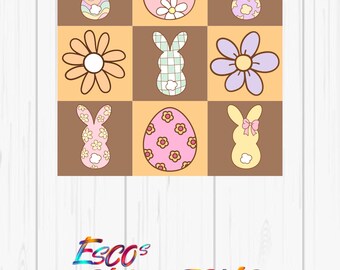 Diseño de sublimación de conejitos de Pascua (impresión digital)
