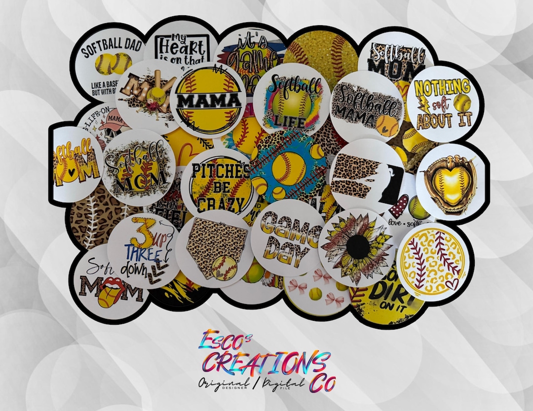 Softball Freshie Cardstock Rounds: Random Designs Grab Bag - Etsy