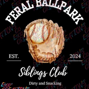 Feral Ballpark Sibling Print - honkbal/softbal broer of zus kunst (digitale download)