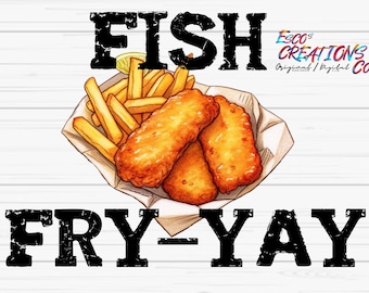 Impresión de sublimación "Viernes de Pescado Frito" (Descarga digital)