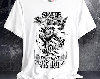 Anime skatershirt voor mannen Japans streetwear cadeau voor hem Oversized graphic Tee Kickflip Esthetic Freestyle skateboarden voor mangaliefhebber