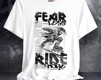 Anime Roller Skating Shirt for Men Japanese Streetwear Gift for Skater Oversized Graphic Tee Roller Aesthetic Extreme Sports for Manga Lover
