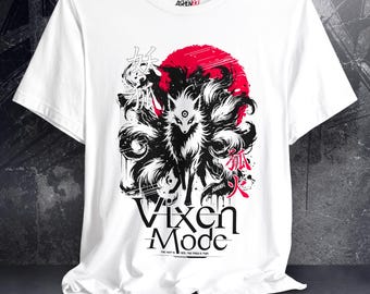 Mystic Kitsune T-shirt: Japanese Ink Art for Rebel Women & Vixen Lovers, Esoteric Yokai Fox Tee