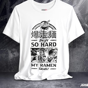 Camiseta Ramen Drift: Comida japonesa divertida, moda urbana, camiseta de manga JDM com carro e humor