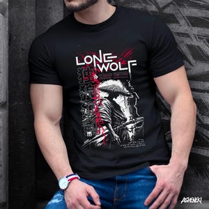T-shirt Lone Wolf Ronin: Japanse manga samoerai voor Katana Lovers, Sword Warrior graphic T-shirt