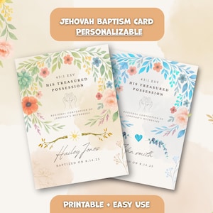 Regalo de bautismo de los Testigos de Jehová | Descarga digital | Regalo de bautismo imprimible para hermano o hermana | Inglés y español | Acceso instantáneo