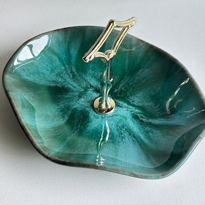 Vintage Blue Mountain Pottery Drip Glaze Dish with Handle