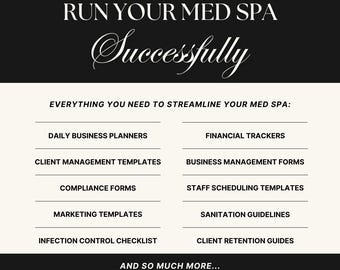 Medical Spa Business Toolkit | Editable Planners & Compliance Templates