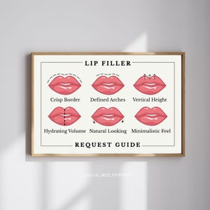 Poster guida per la richiesta di filler labiali / Decorazione per la sala della spa medica